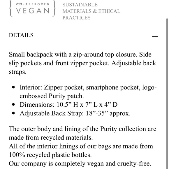 Matt & Nat Mini Vegan Backpack - Picture 5 of 6